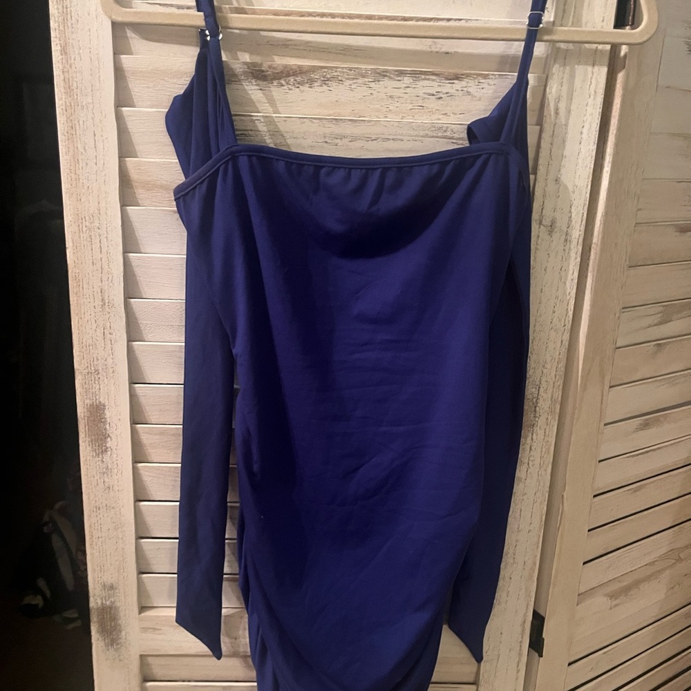Elegant Blue Off-Shoulder Dress